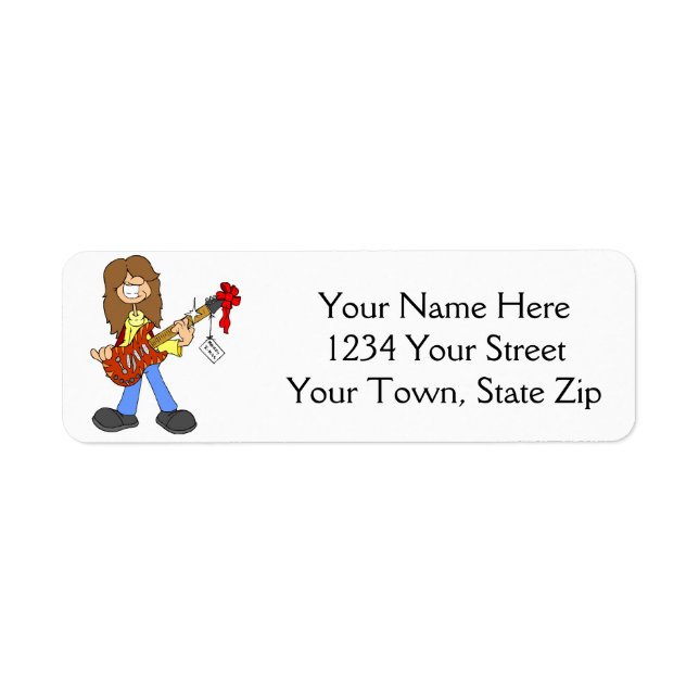 Christmas Rocker Dude Address Labels (Front)