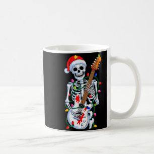 Christmas Rocker Skeleton Santa Rock Hand Xmas Men Coffee Mug