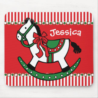 Christmas Rocking Horse Custom Mouse Pad