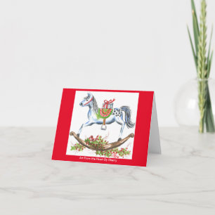 Christmas Rocking Horse With Package  Card