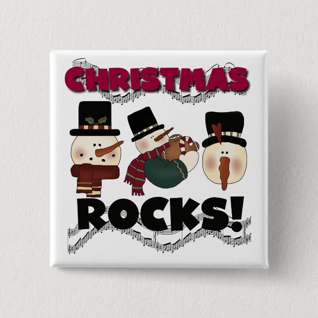 Christmas Rocks T-shirts and Gifts 2 Inch Square Button (Front)