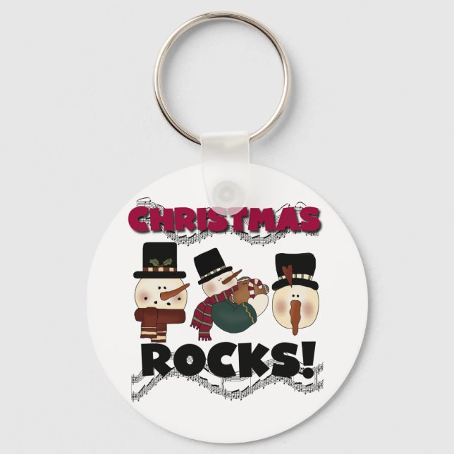 Christmas Rocks T-shirts and Gifts Keychain (Front)