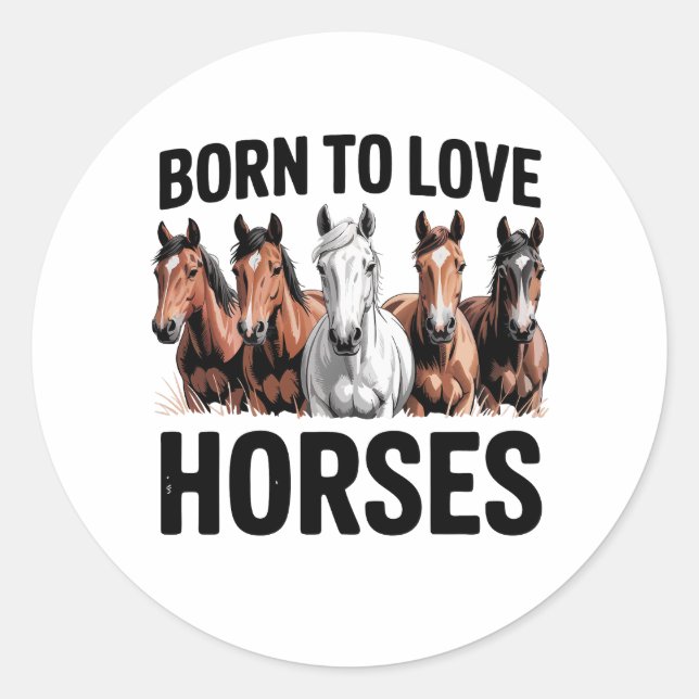Christmas Rodeo Jingle Horse Classic Round Sticker (Front)
