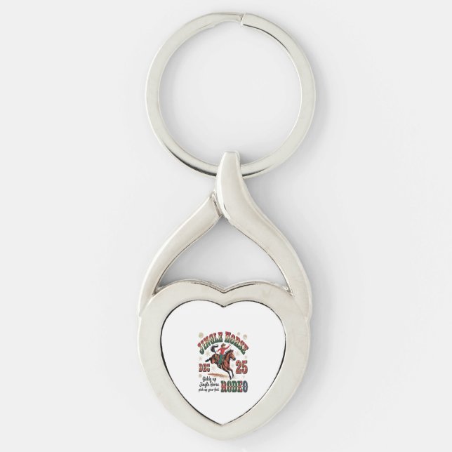 Christmas Rodeo Jingle Horse Keychain (Front)