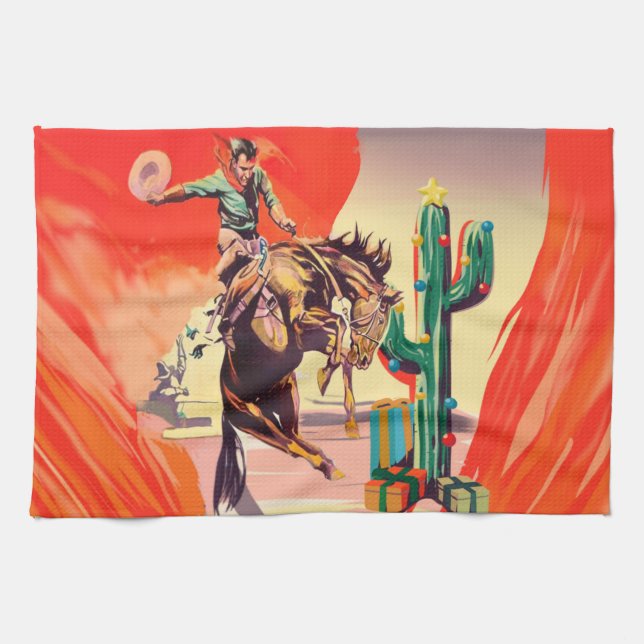 Christmas Rodeo Kitchen Towel (Horizontal)