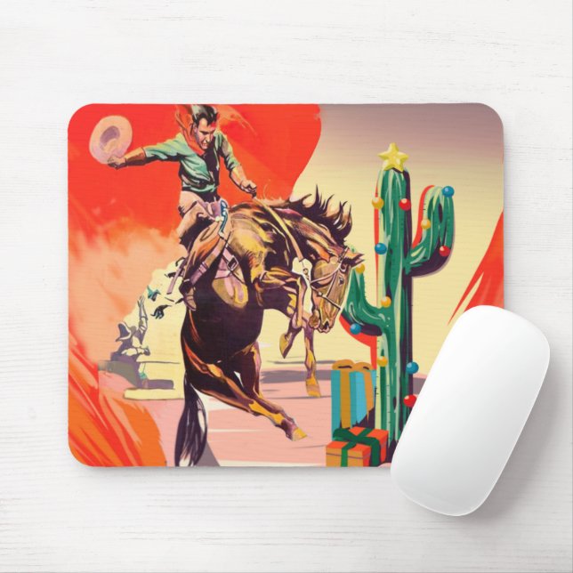 Christmas Rodeo Mouse Pad (With Mouse)