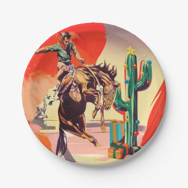 Christmas Rodeo Paper Plate (Front)