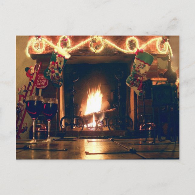 Christmas Romance and Warmth Customizable Postcard (Front)