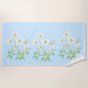 Christmas rose, Helleborus niger Beach Towel