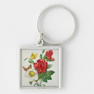 Christmas Rose, Helleborus niger Keychain