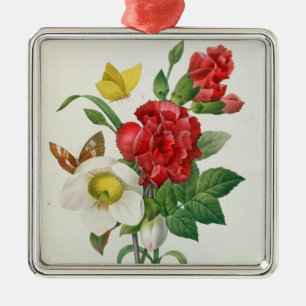 Christmas Rose, Helleborus niger Metal Ornament