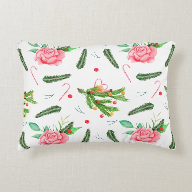 Christmas Roses Accent Pillow (Front)