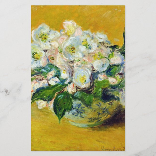 Christmas Roses (by Claude Monet) Stationery (Front)