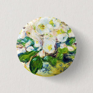 Christmas Roses Claude Monet flowers floral paint 1 Inch Round Button