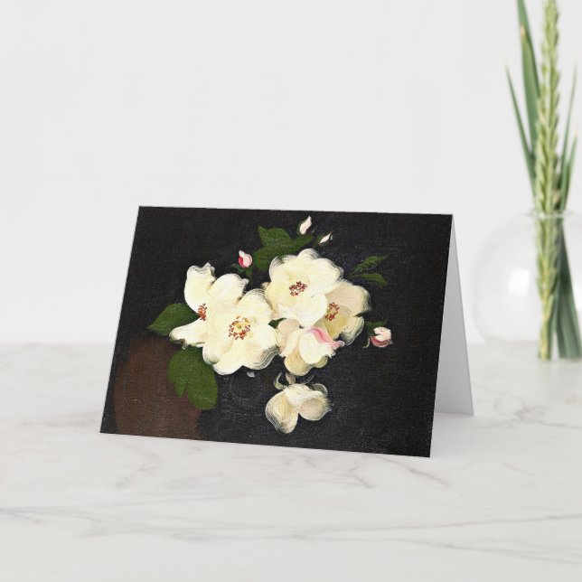 Christmas Roses, fine art painting Card (Front)