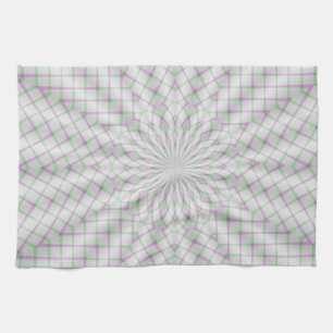 Christmas Rosettes in Purple and Green Kitchen Towel