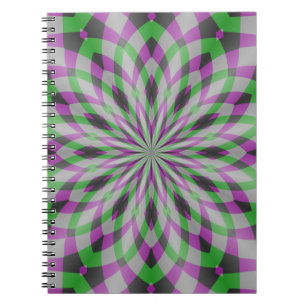 Christmas Rosettes in Purple, Green and Black Notebook