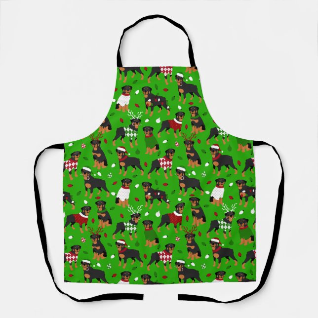 Christmas Rottweiler Apron (Front)