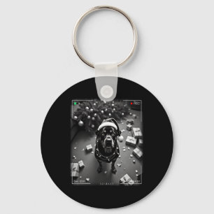 Christmas Rottweiler Caught On Camera  Keychain