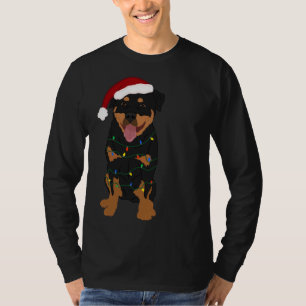 Christmas Rottweiler Dog Pattern T-Shirt