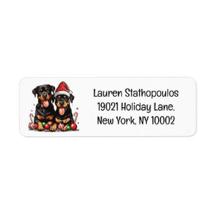 Christmas Rottweiler Dog Santa