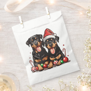 Christmas Rottweiler Dog Santa Favour Bag