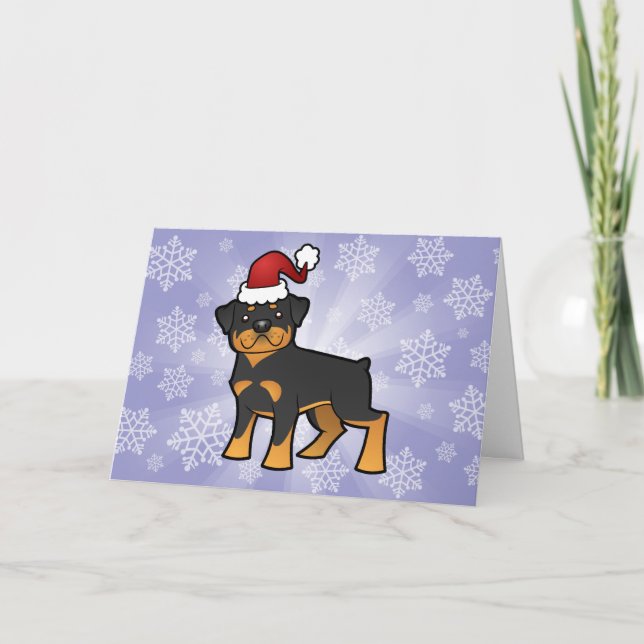 Christmas Rottweiler Holiday Card (Front)