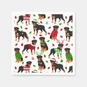 Christmas Rottweiler Napkins