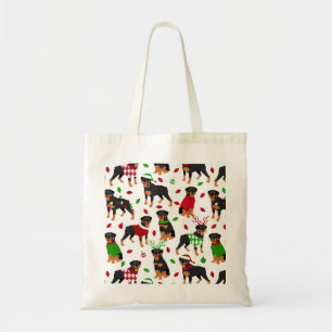 Christmas Rottweiler Tote Bag