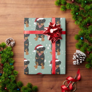 Christmas Rottweiler Wrapping Paper