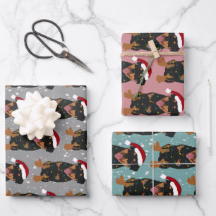 Christmas Rottweiler  Wrapping Paper Sheet