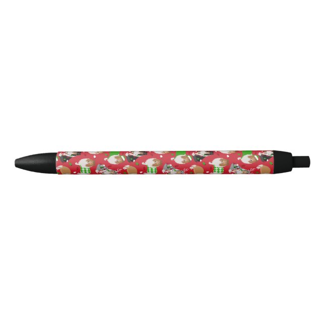Christmas Rough Collie Black Ink Pen (Front)