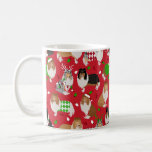 Christmas Rough Collie Coffee Mug<br><div class="desc">Cute Rough Collie dogs dressed in festive holiday outfits,  Santa hats and argyle sweaters with scattered Christmas ornaments.</div>