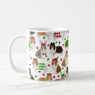 Christmas Rough Collie Coffee Mug