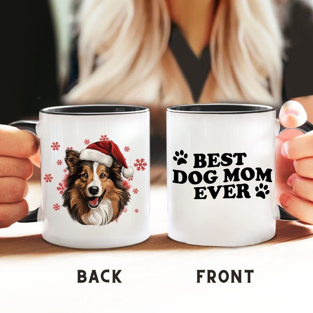 Christmas Rough Collie Dog Personalized Mug (Creator Uploaded)