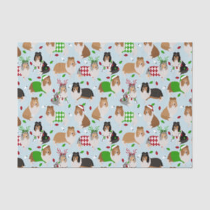 Christmas Rough Collie Tissue Paper