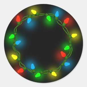Christmas round lights classic round sticker