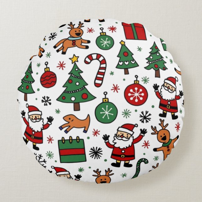 Christmas  round pillow (Front)