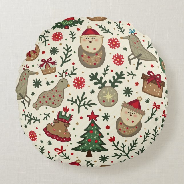 Christmas Round Pillow (Front)