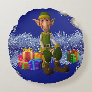 Christmas Round Pillow, Elf Round Pillow