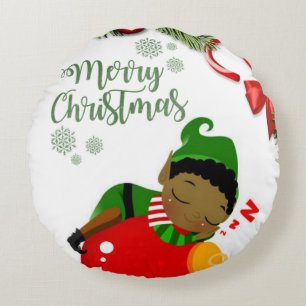 Christmas Round Pillow, Elf Round Pillow