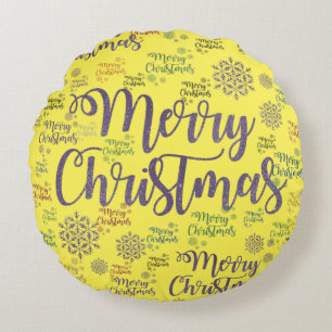 Christmas Round Pillow, Merry Christmas Round Pillow