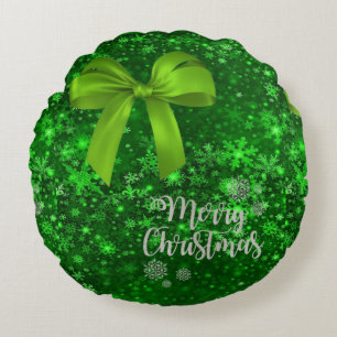Christmas Round Pillow, Merry Christmas Round Pillow