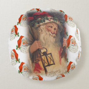 Christmas Round Pillow, Santa Round Pillow