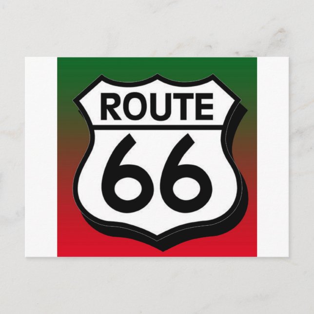 Christmas Route 66 Shield Holiday Postcard (Front)