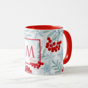 Christmas, Rowan, red, white, snowflakes Coffee Mu Mug