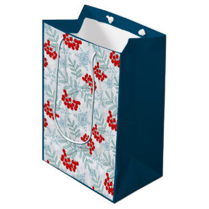 Christmas, Rowan, red, white, snowflakes, Rowan tw Medium Gift Bag