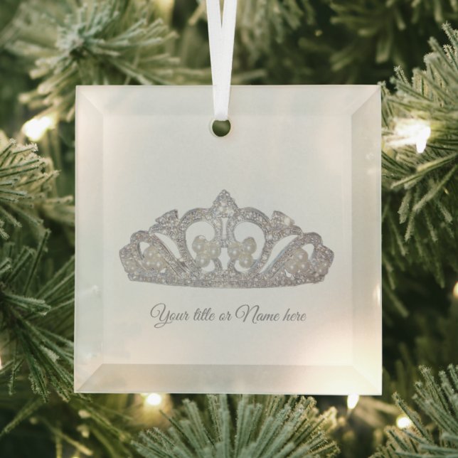 Christmas Royal Princess Crown  Glass Ornament (Insitu)