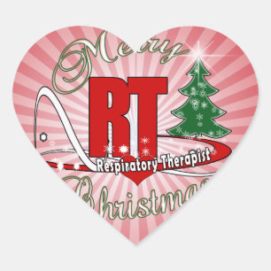 CHRISTMAS RT Respiratory Therapist Heart Sticker