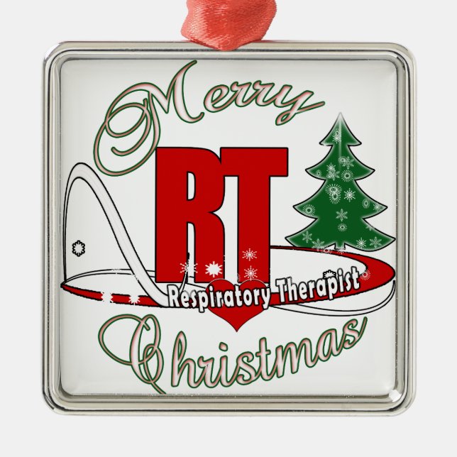 CHRISTMAS RT Respiratory Therapist Metal Ornament (Front)